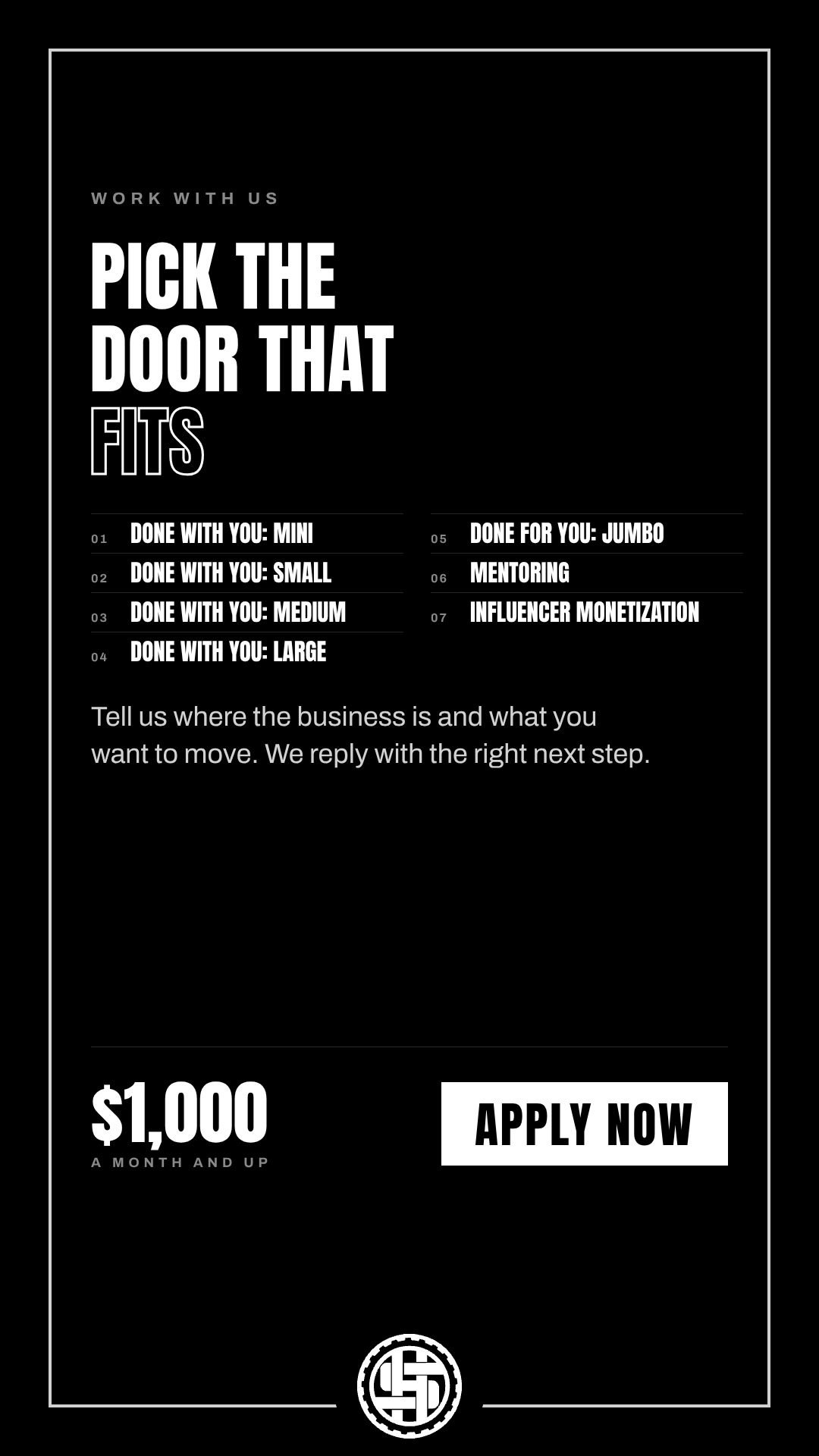 Work With Us: Seven ways in